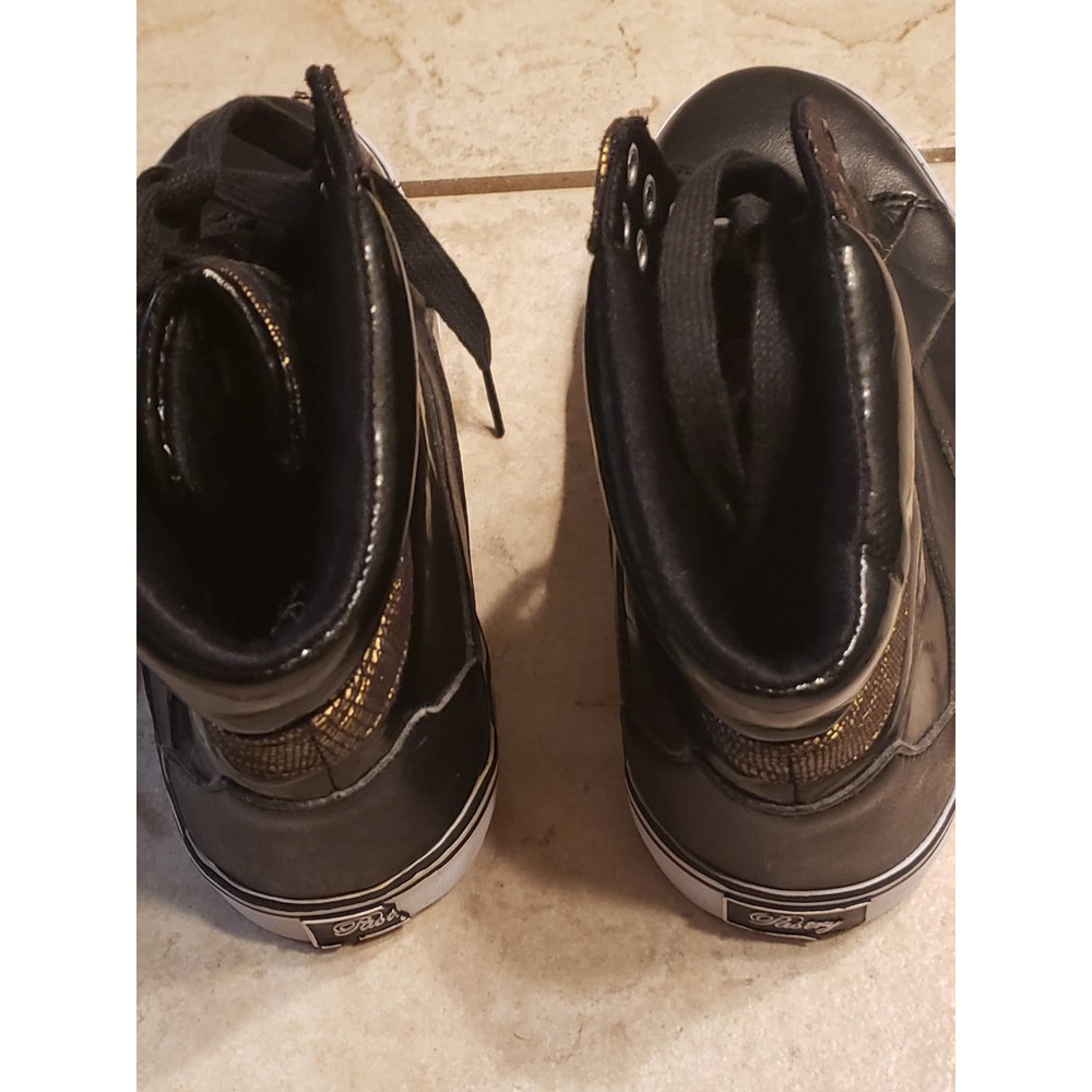 Pastry Sire- Premium Black Leather Sneakers Sz 8 - Picture 4 of 6